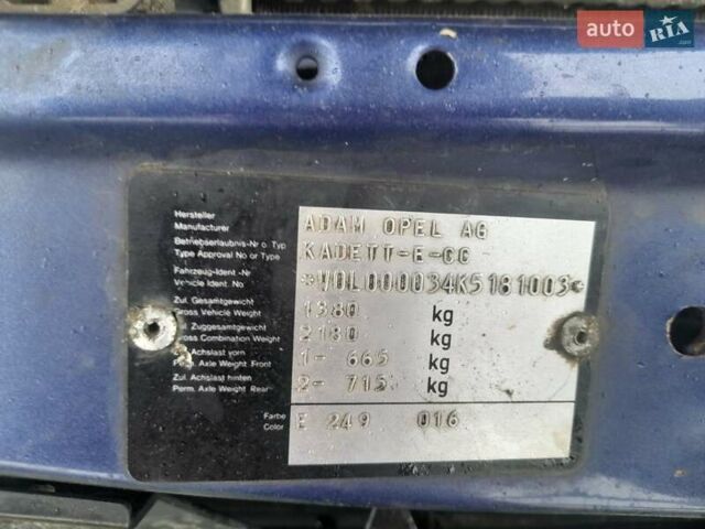 Синий Опель Кадет, объемом двигателя 1.3 л и пробегом 386 тыс. км за 720 $, фото 12 на Automoto.ua