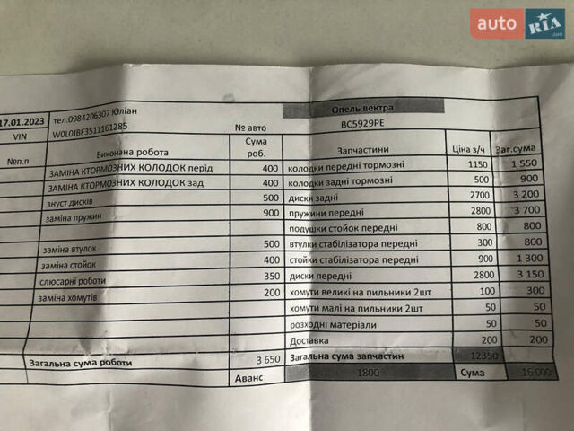 Опель Вектра, об'ємом двигуна 2.2 л та пробігом 333 тис. км за 3800 $, фото 10 на Automoto.ua
