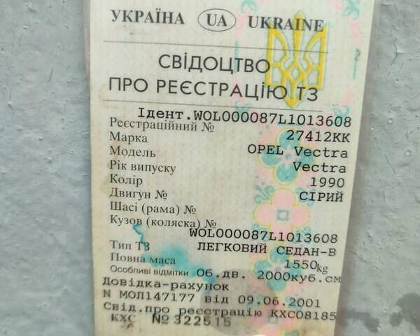 Серый Опель Вектра, объемом двигателя 2 л и пробегом 345 тыс. км за 2300 $, фото 7 на Automoto.ua