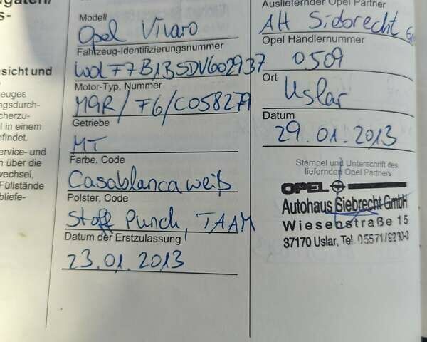 Белый Опель Виваро, объемом двигателя 2 л и пробегом 255 тыс. км за 10500 $, фото 20 на Automoto.ua