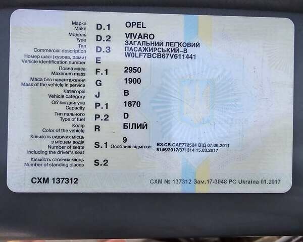 Опель Віваро пас., об'ємом двигуна 0 л та пробігом 576 тис. км за 8000 $, фото 13 на Automoto.ua