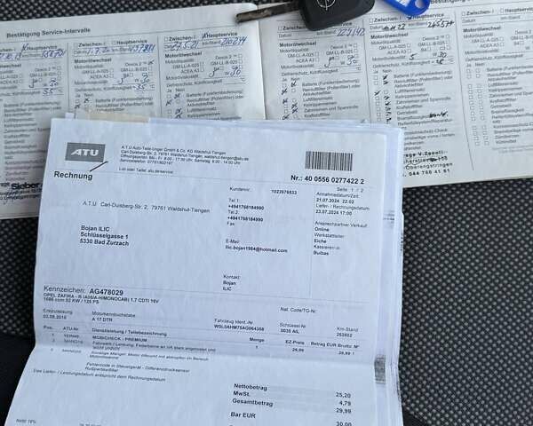 Серый Опель Зафира, объемом двигателя 1.7 л и пробегом 250 тыс. км за 7750 $, фото 20 на Automoto.ua