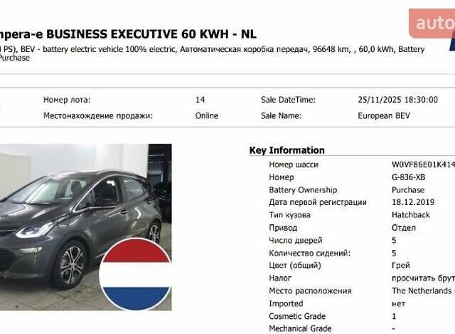Серый Опель Ampera-e, объемом двигателя 0 л и пробегом 97 тыс. км за 15500 $, фото 31 на Automoto.ua