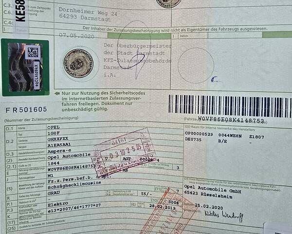 Серый Опель Ampera-e, объемом двигателя 0 л и пробегом 11 тыс. км за 18200 $, фото 25 на Automoto.ua