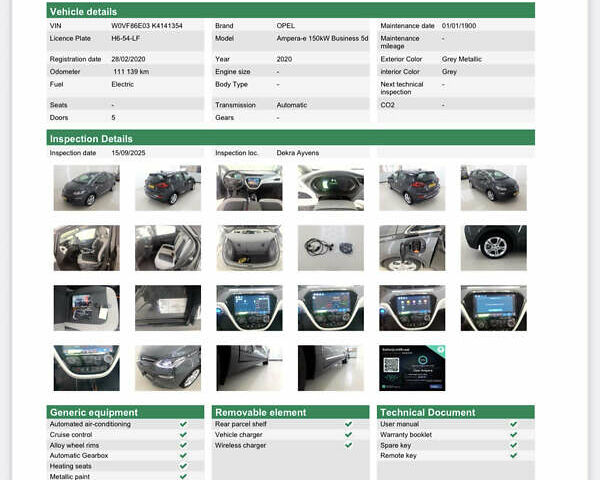 Серый Опель Ampera-e, объемом двигателя 0 л и пробегом 111 тыс. км за 15450 $, фото 84 на Automoto.ua