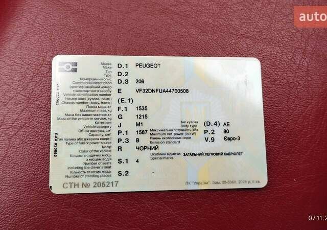 Черный Пежо 206, объемом двигателя 1.59 л и пробегом 216 тыс. км за 3800 $, фото 11 на Automoto.ua
