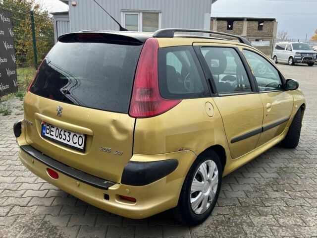 Желтый Пежо 206, объемом двигателя 2 л и пробегом 250 тыс. км за 2499 $, фото 6 на Automoto.ua