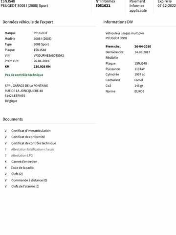 Черный Пежо 3008, объемом двигателя 2 л и пробегом 280 тыс. км за 8300 $, фото 19 на Automoto.ua