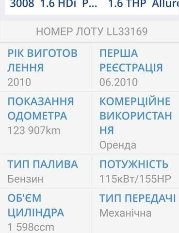 Сірий Пежо 3008, об'ємом двигуна 1.6 л та пробігом 124 тис. км за 7599 $, фото 57 на Automoto.ua