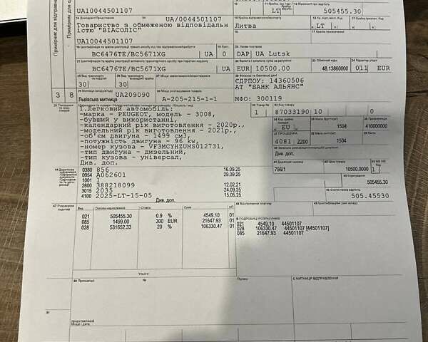 Серый Пежо 3008, объемом двигателя 1.5 л и пробегом 144 тыс. км за 22950 $, фото 34 на Automoto.ua