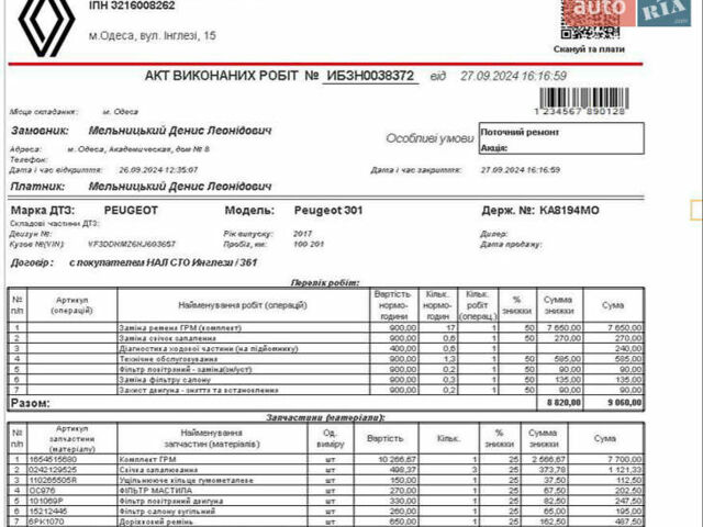 Білий Пежо 301, об'ємом двигуна 1.2 л та пробігом 149 тис. км за 5200 $, фото 5 на Automoto.ua