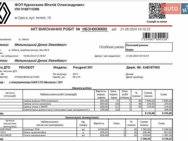 Білий Пежо 301, об'ємом двигуна 1.2 л та пробігом 144 тис. км за 5600 $, фото 7 на Automoto.ua