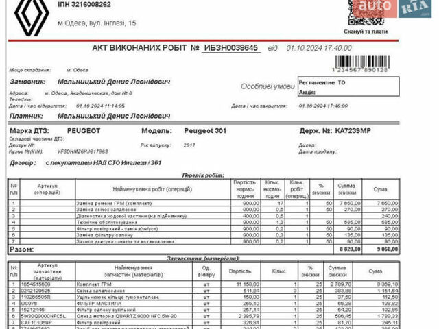 Білий Пежо 301, об'ємом двигуна 1.2 л та пробігом 144 тис. км за 5500 $, фото 6 на Automoto.ua