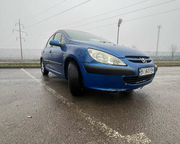 Синий Пежо 307, объемом двигателя 2 л и пробегом 168 тыс. км за 4000 $, фото 1 на Automoto.ua