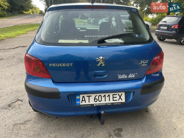 Синий Пежо 307, объемом двигателя 1.6 л и пробегом 249 тыс. км за 4500 $, фото 12 на Automoto.ua