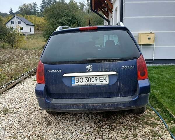 Синий Пежо 307, объемом двигателя 1.59 л и пробегом 200 тыс. км за 3800 $, фото 3 на Automoto.ua