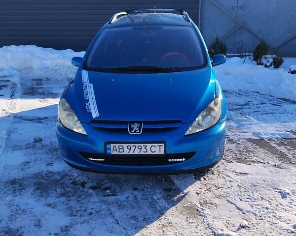 Синий Пежо 307, объемом двигателя 2 л и пробегом 493 тыс. км за 3200 $, фото 1 на Automoto.ua