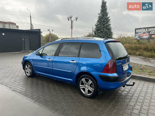 Синий Пежо 307, объемом двигателя 2 л и пробегом 267 тыс. км за 4200 $, фото 6 на Automoto.ua