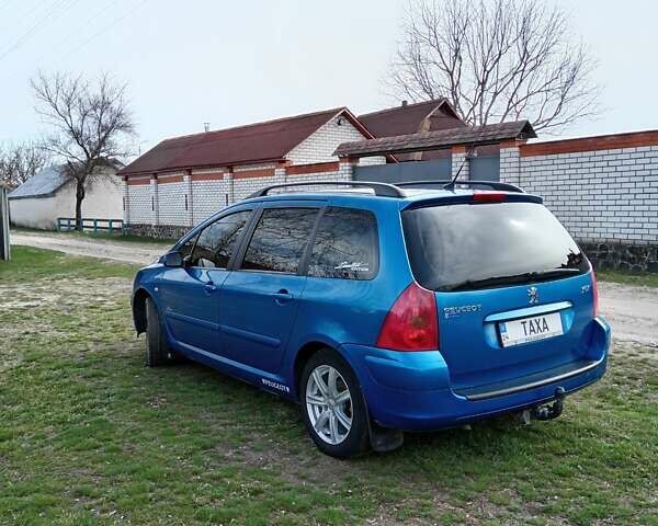 Синий Пежо 307, объемом двигателя 1.6 л и пробегом 348 тыс. км за 4000 $, фото 2 на Automoto.ua