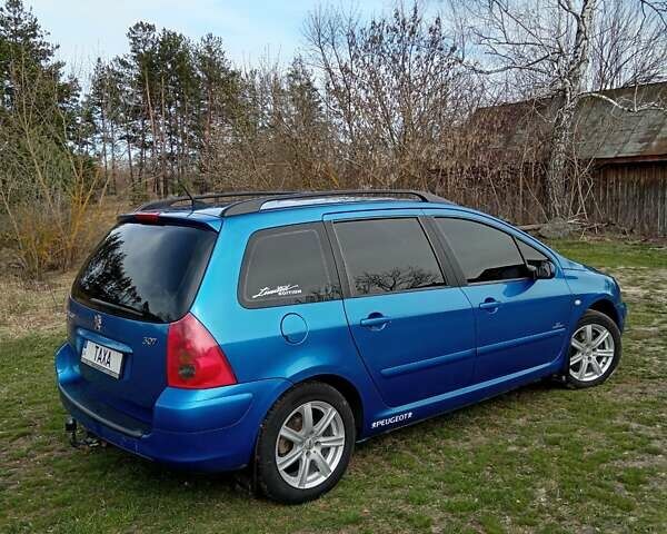 Синий Пежо 307, объемом двигателя 1.6 л и пробегом 348 тыс. км за 4000 $, фото 1 на Automoto.ua