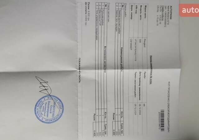 Синій Пежо 308, об'ємом двигуна 1.6 л та пробігом 203 тис. км за 4500 $, фото 11 на Automoto.ua