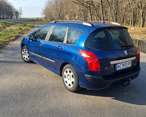 Синий Пежо 308, объемом двигателя 1.6 л и пробегом 165 тыс. км за 6000 $, фото 4 на Automoto.ua
