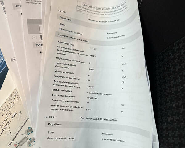 Синій Пежо 308, об'ємом двигуна 1.5 л та пробігом 173 тис. км за 12500 $, фото 61 на Automoto.ua