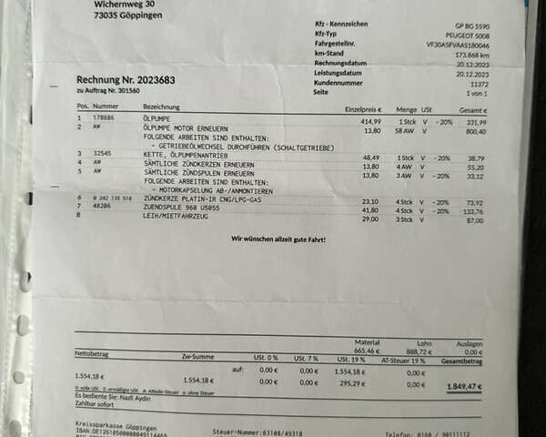 Пежо 5008, об'ємом двигуна 1.6 л та пробігом 175 тис. км за 8900 $, фото 11 на Automoto.ua