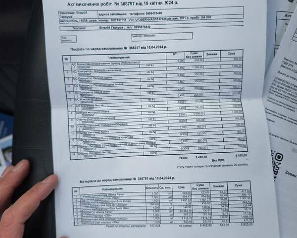 Синий Пежо 5008, объемом двигателя 2 л и пробегом 199 тыс. км за 6500 $, фото 24 на Automoto.ua