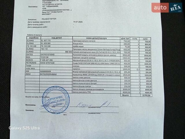 Серый Пежо Rifter, объемом двигателя 1.5 л и пробегом 195 тыс. км за 14800 $, фото 45 на Automoto.ua