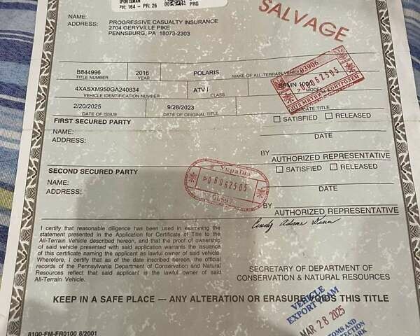 Поларис Sportsman XP 1000 High liftrer 2016 в Тернополе на Automoto.ua Поларис Sportsman XP 1000 High liftrer, объемом двигателя 1 л и пробегом 2 тыс. км за 12000 $, фото 9 на Automoto.ua