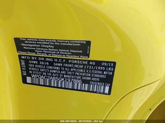 Жовтий Порше Cayman, об'ємом двигуна 0 л та пробігом 31 тис. км за 40000 $, фото 15 на Automoto.ua