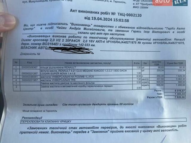 Белый Рено Дастер, объемом двигателя 2 л и пробегом 147 тыс. км за 10500 $, фото 25 на Automoto.ua