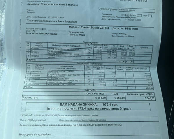 Черный Рено Дастер, объемом двигателя 2 л и пробегом 196 тыс. км за 9900 $, фото 30 на Automoto.ua