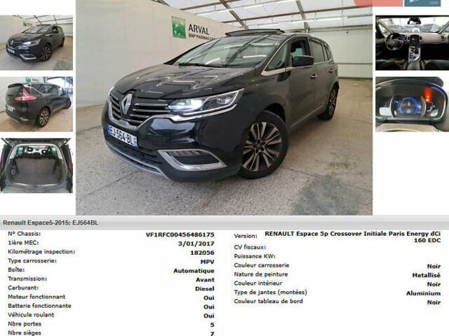Чорний Рено Еспейс, об'ємом двигуна 1.6 л та пробігом 183 тис. км за 16700 $, фото 11 на Automoto.ua