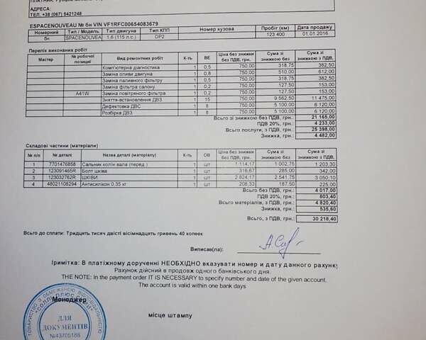 Коричневый Рено Эспейс, объемом двигателя 1.6 л и пробегом 155 тыс. км за 21450 $, фото 36 на Automoto.ua