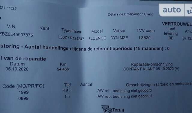 Белый Рено Флюенс, объемом двигателя 0 л и пробегом 128 тыс. км за 4400 $, фото 35 на Automoto.ua