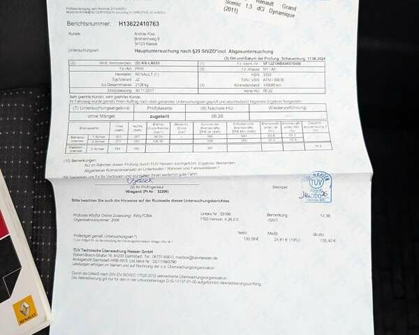 Білий Рено Гранд Сценік, об'ємом двигуна 1.5 л та пробігом 158 тис. км за 6999 $, фото 17 на Automoto.ua