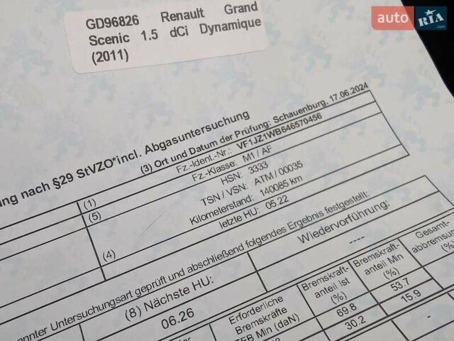 Білий Рено Гранд Сценік, об'ємом двигуна 1.5 л та пробігом 158 тис. км за 6999 $, фото 14 на Automoto.ua