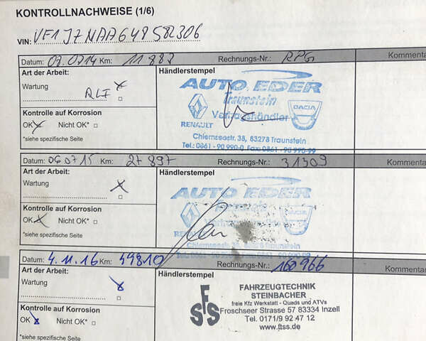 Чорний Рено Гранд Сценік, об'ємом двигуна 1.6 л та пробігом 202 тис. км за 11000 $, фото 17 на Automoto.ua