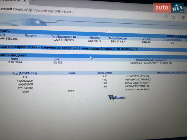 Чорний Рено Гранд Сценік, об'ємом двигуна 1.6 л та пробігом 202 тис. км за 11000 $, фото 18 на Automoto.ua