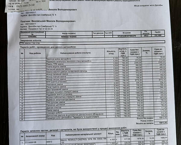 Серый Рено Гранд Сценик, объемом двигателя 1.46 л и пробегом 238 тыс. км за 8500 $, фото 23 на Automoto.ua