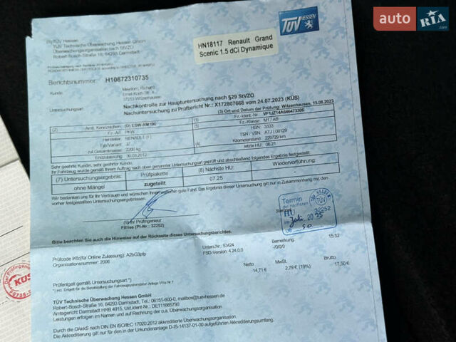 Серый Рено Гранд Сценик, объемом двигателя 1.5 л и пробегом 239 тыс. км за 9350 $, фото 67 на Automoto.ua