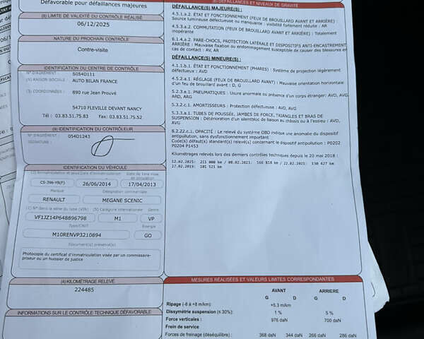Сірий Рено Гранд Сценік, об'ємом двигуна 1.5 л та пробігом 225 тис. км за 10899 $, фото 64 на Automoto.ua