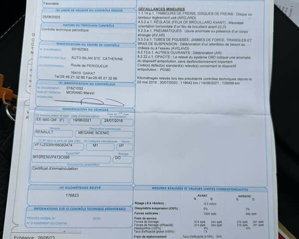 Сірий Рено Гранд Сценік, об'ємом двигуна 1.6 л та пробігом 234 тис. км за 10800 $, фото 87 на Automoto.ua