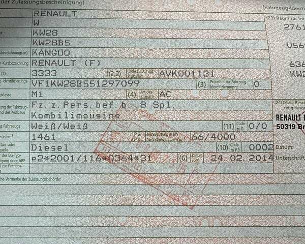 Белый Рено Кенгу, объемом двигателя 1.5 л и пробегом 255 тыс. км за 9800 $, фото 42 на Automoto.ua