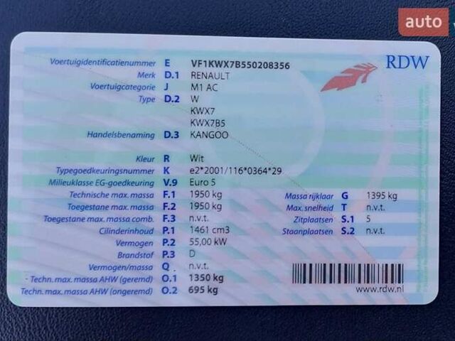Рено Кєнгу 2014 у Дубно на Automoto.ua Білий Рено Кєнгу, об'ємом двигуна 1.46 л та пробігом 345 тис. км за 8800 $, фото 82 на Automoto.ua