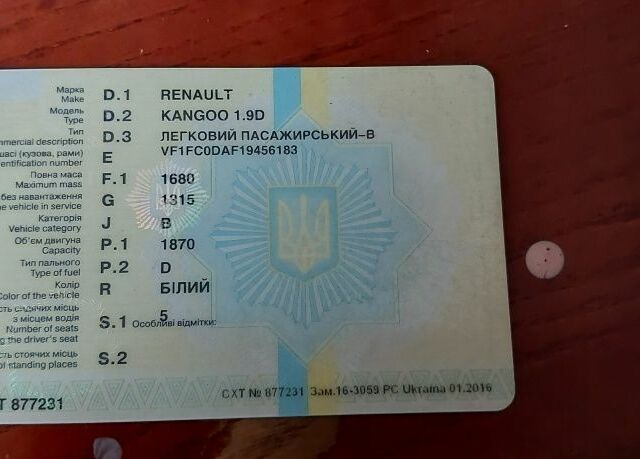 Білий Рено Кєнгу, об'ємом двигуна 1.9 л та пробігом 374 тис. км за 728 $, фото 14 на Automoto.ua