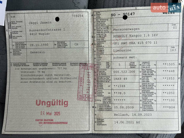 Черный Рено Кенгу, объемом двигателя 1.6 л и пробегом 214 тыс. км за 7300 $, фото 63 на Automoto.ua