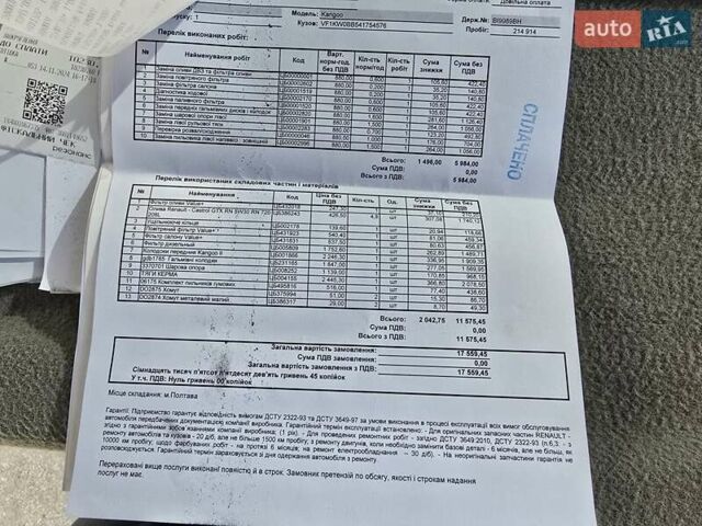 Черный Рено Кенгу, объемом двигателя 1.46 л и пробегом 217 тыс. км за 8900 $, фото 46 на Automoto.ua